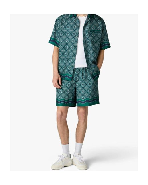 Casablanca Green Radiating Monogram Printed Shorts for men