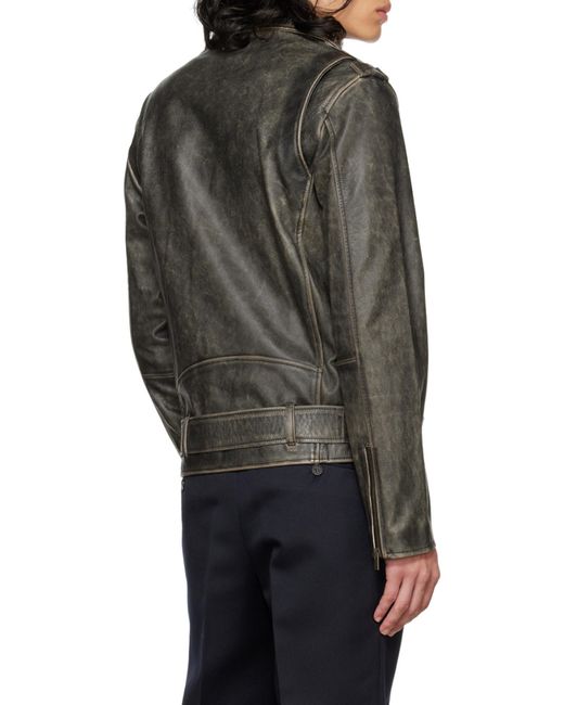 Golden Goose Deluxe Brand Black Zipped Biker Jacket for men