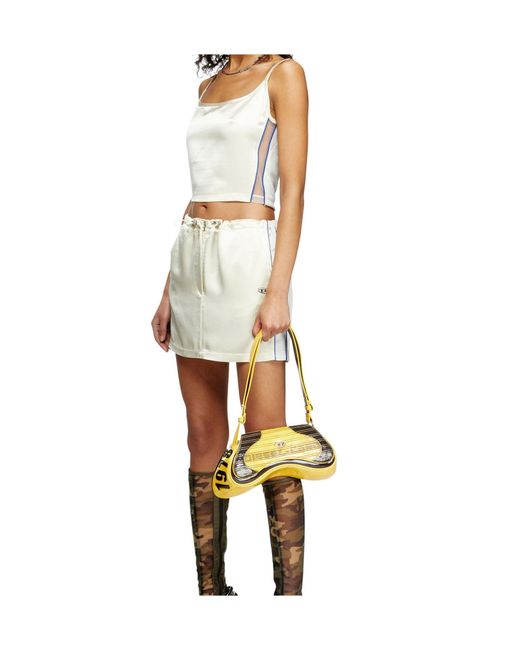 DIESEL White T-Ruth Knitted Satin Tank Top