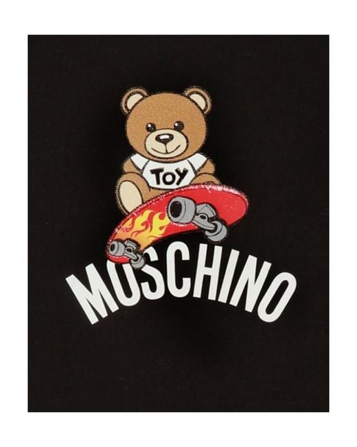 Moschino Black Bear Pattern Scarf for men