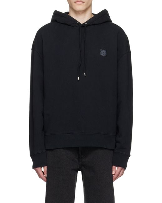 Maison Kitsuné Blue Maison Kitsuné Fox Head Patch Drawstring Hoodie for men