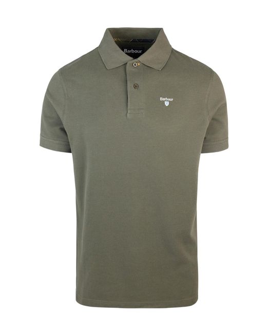 Barbour Green Short-Sleeved Polo Shirt for men