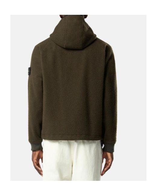 Stone Island Green Logo Patch Zip-Up Jacket for men