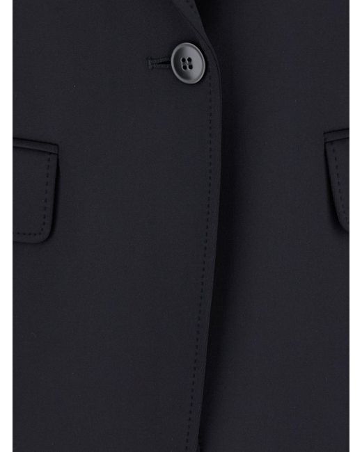 Max Mara Blue Studio Single-Breasted Long-Sleeved Jacket