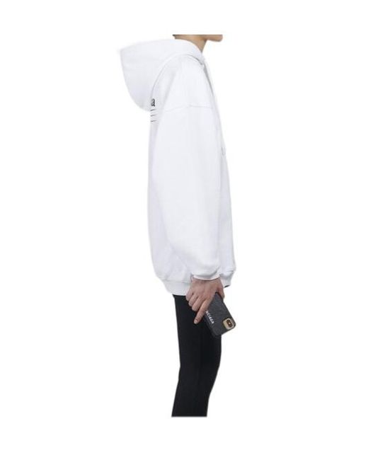 Balenciaga White Felpa Con Cappuccio Political Campaign Hoodie Large Fit Da Donna