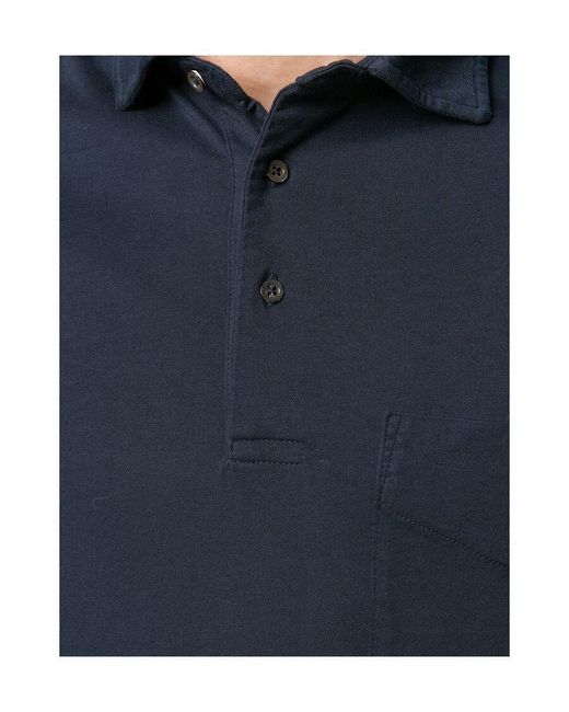 Aspesi Blue Buttoned Short-Sleeved Polo Shirt for men