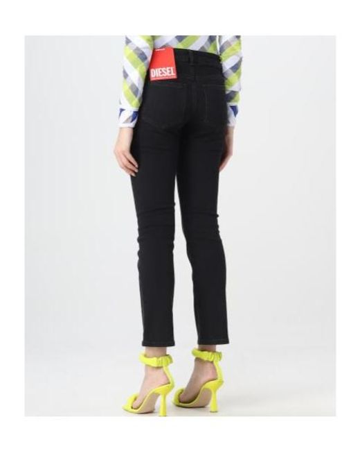 DIESEL Black Logo Detailed Cropped Flared Jeans