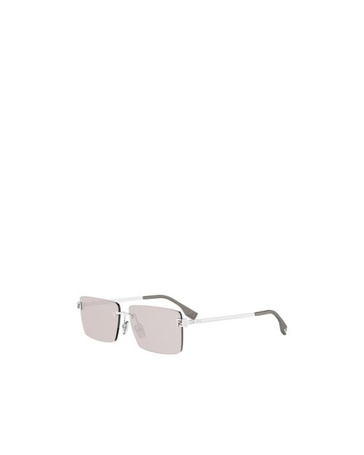 Fendi White Rectangular Sunglasses for men
