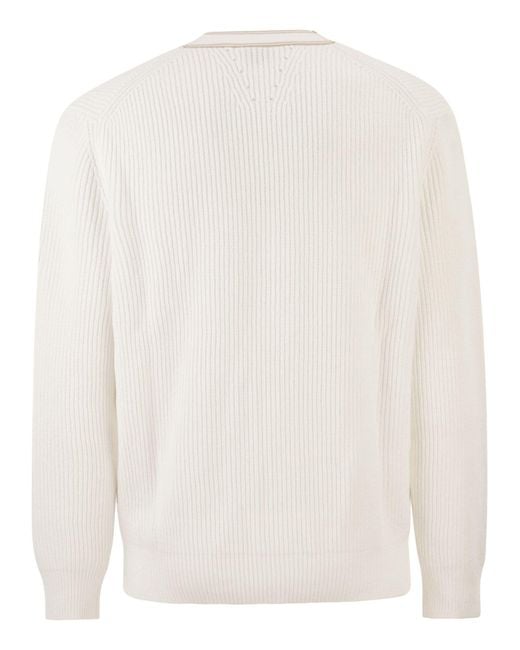 Boss White Boss Ribbed Contrast Trim Cardigan for men