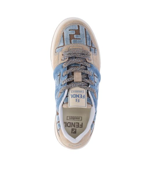 Fendi Blue Match Low-Top Sneakers