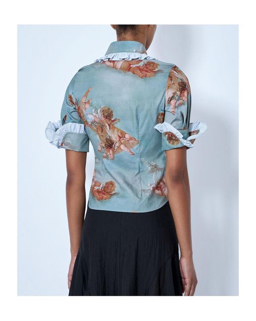 Vivienne Westwood Blue Toulouse Frill Shirt