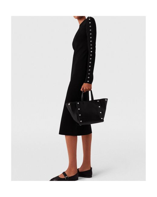 Stella McCartney Black Slit Detailed Long-Sleeve Dress