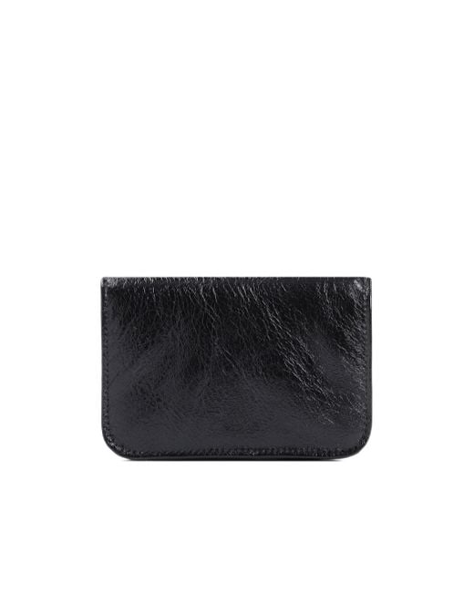 Balenciaga Black Logo Plaque Wallet