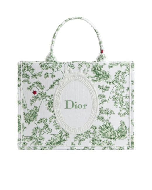 Dior Green Medium Book Tote With Strap