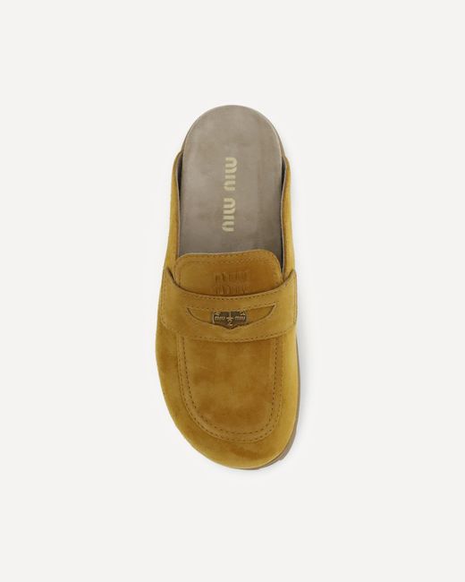 Miu Miu Brown Slip-On Slides