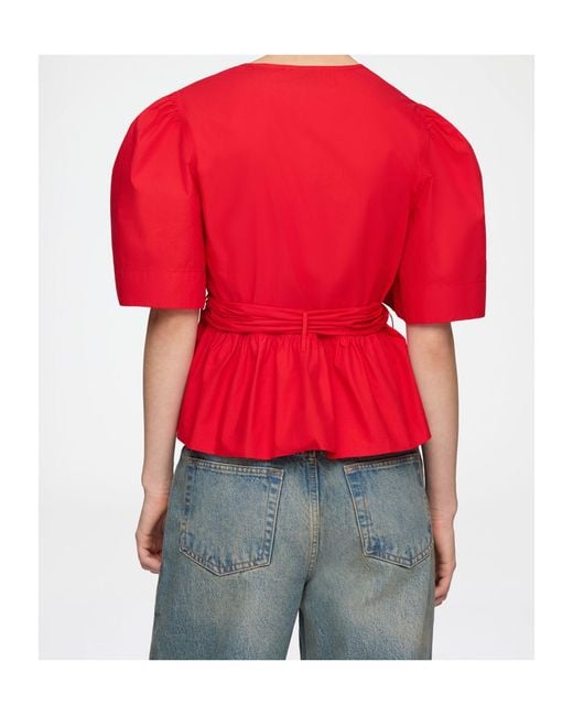 Ganni Red Blouse