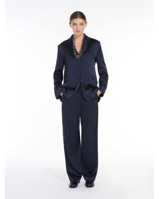 Max Mara Blue 'S Guido Single-Breasted Long-Sleeved Jacket