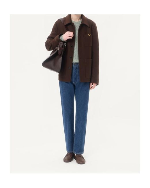 Valentino Green Cable-Knit Wool Sweater With Vlogo for men