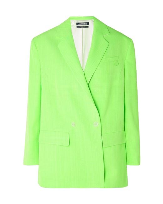 Jacquemus Green Double-Breasted Suit Jacket
