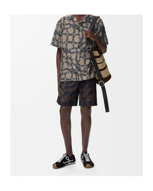 Loewe Gray Terry Jacquard Short Sleeve Shirt for men