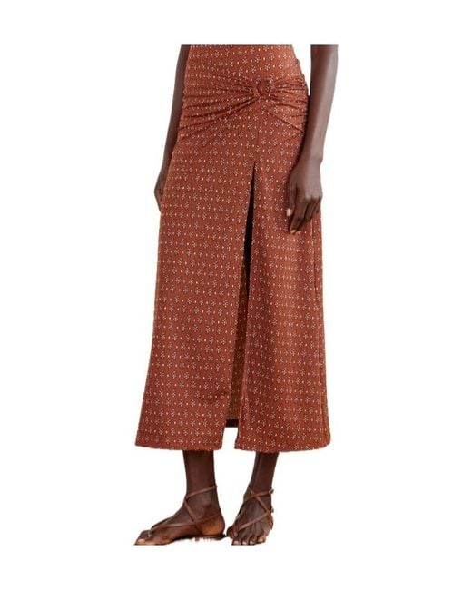 Johanna Ortiz Brown Under The Sun Paisley-Print Skirt