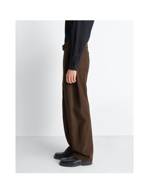 Lemaire Brown Twisted Belted Pants for men