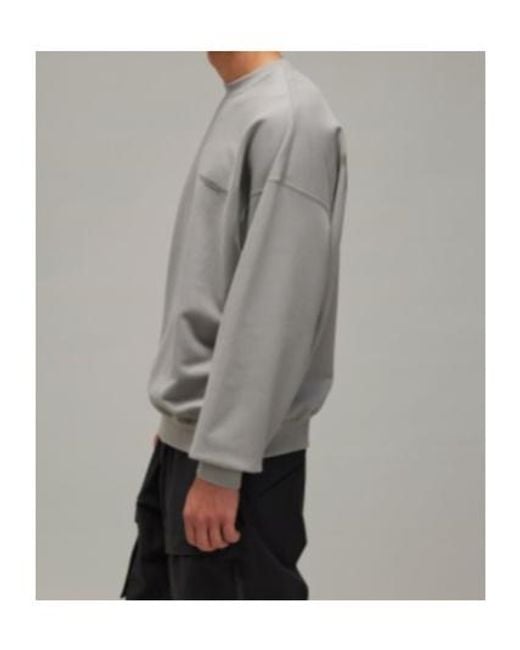 Y-3 Gray Logo Printed Crewneck Sweatshirt for men