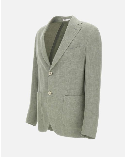 Eleventy Green Single-Breasted Slim-Fit Blazer for men