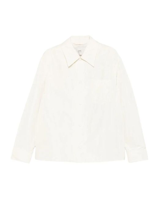 AMI White Button-Down Overshirt for men