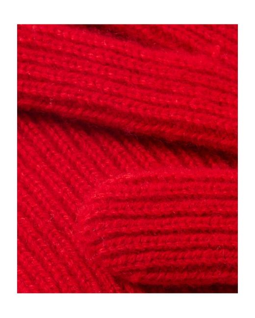 Totême Red Knitted Cashmere Gloves