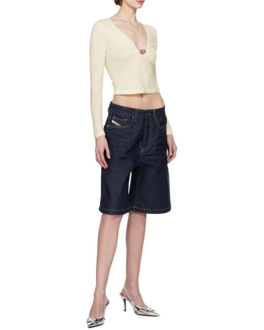 DIESEL White M-Piaffy V-Neck Top