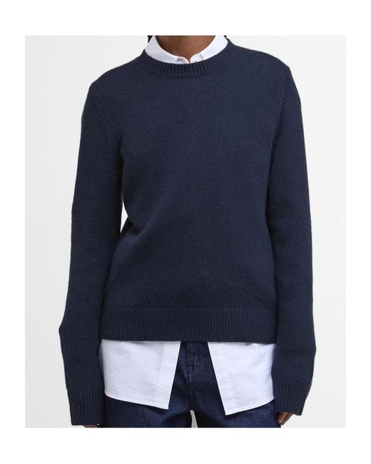 Barbour Blue Woodhouse Ribbed Crew-Neck Sweater