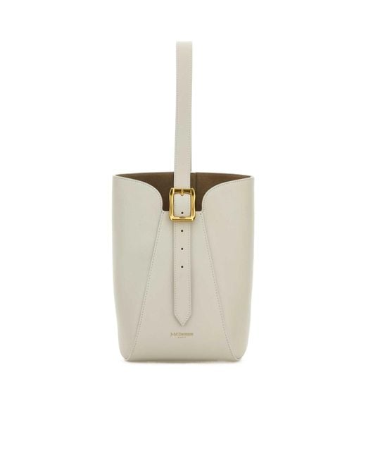 J&m Davidson White Nano Quiver Buckle-Fastening Leather Bucket Bag