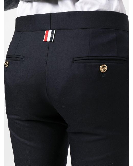 Thom Browne Blue Rwb Detailed Cropped Pants