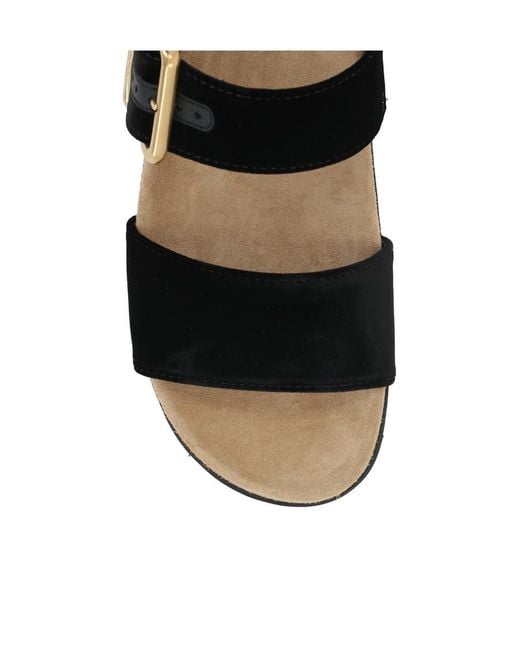 Miu Miu Black Suede Buckle Sandals