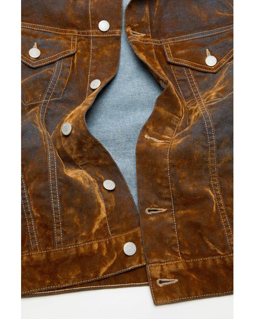 Acne Brown Flocked Denim Jacket for men
