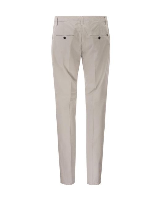 Dondup Gray Spiritissimo Slim Chino Pants for men