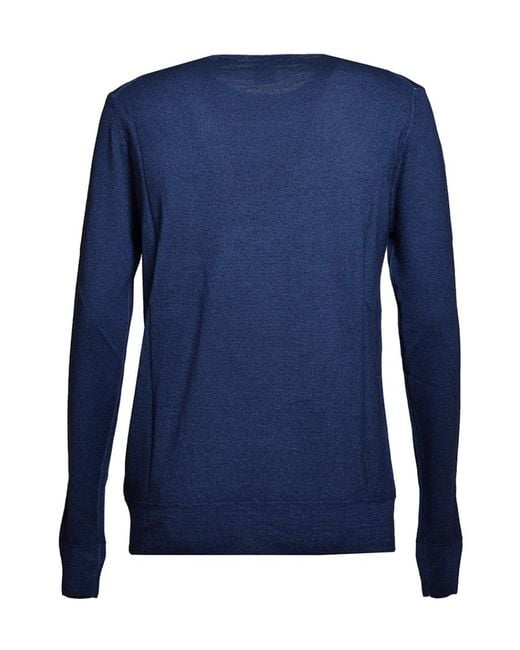 Aspesi Blue Fine Knitted Sweater for men