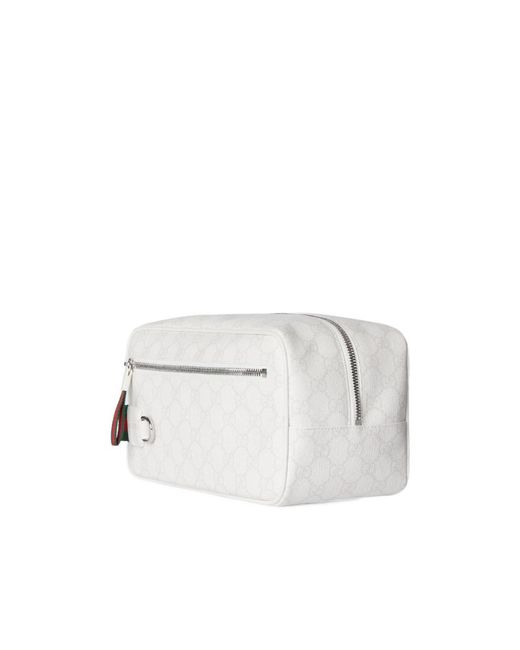 Gucci White Medium Gg Toiletry Case