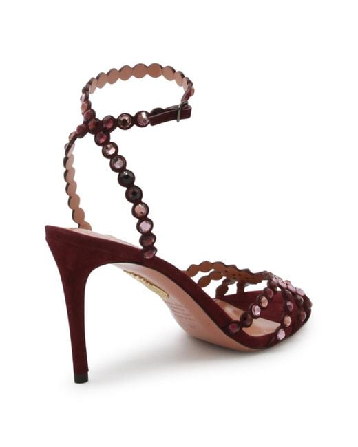Aquazzura Red Suede Tequila Sandals 85