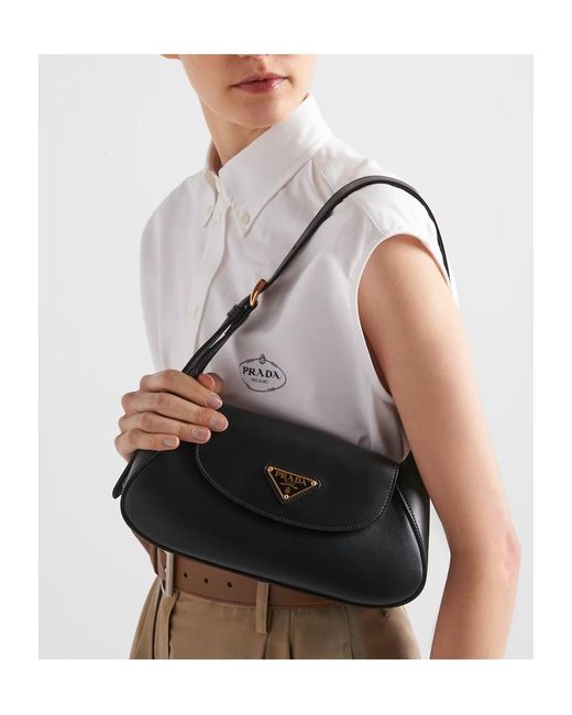 Prada Black Triangle-Logo Small Shoulder Bag