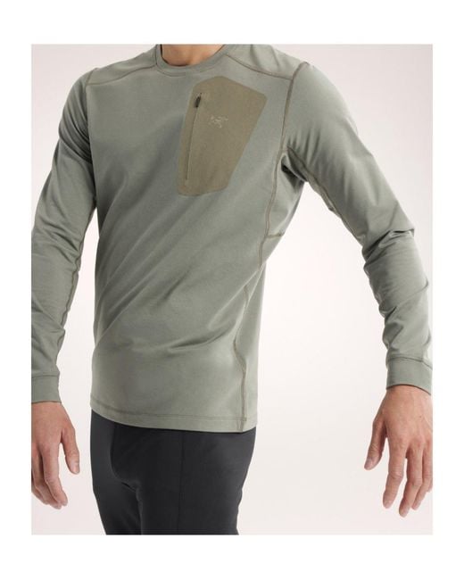 Arc'teryx Gray Rho Lt Crew Neck for men
