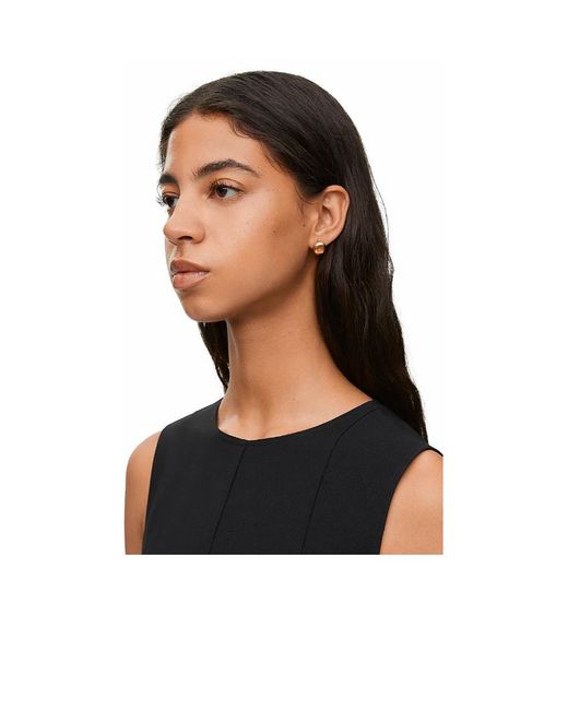 Loewe Metallic Anagram Pebble Stud Earrings