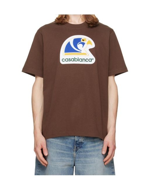 Casablanca Brown Appliqué T-Shirt for men