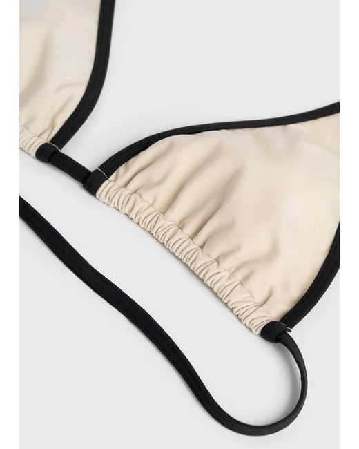 Totême Metallic Contrasting-Border Triangle-Cup Bikini Top