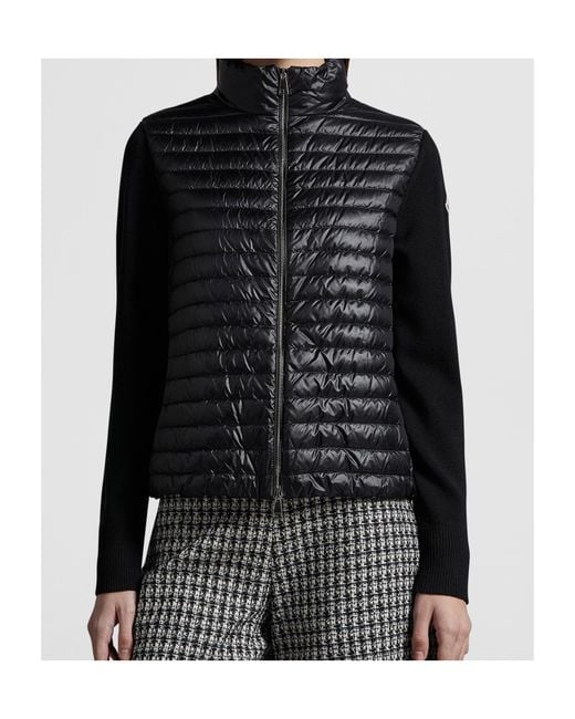 Moncler Black Padded Contrasting Zip-Up Jacket