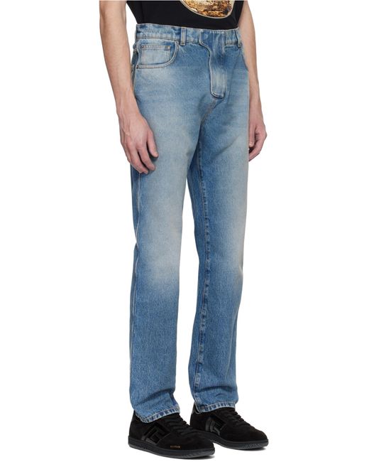 Balmain Blue Regular-Fit Denim Jeans for men