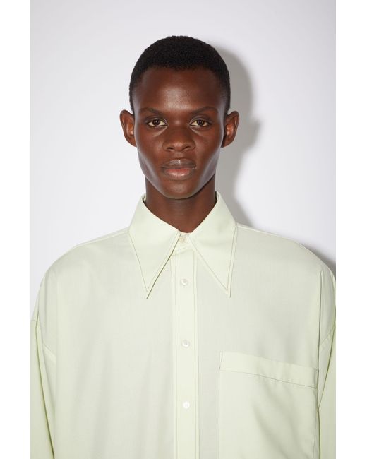 Acne White Oversized Long-Sleeve Shirt for men