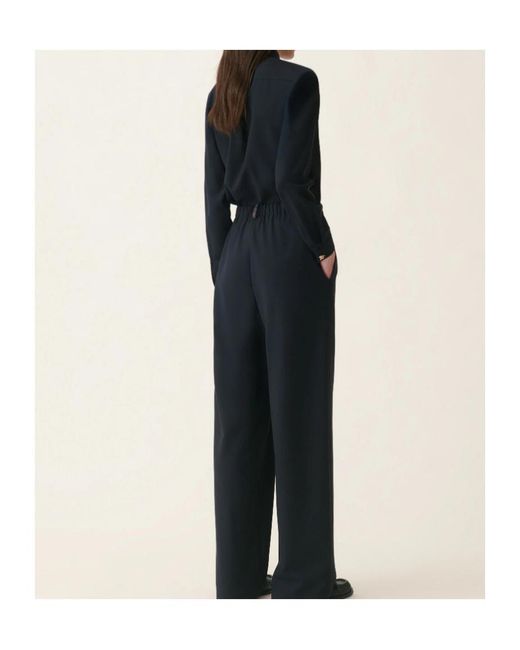 Fabiana Filippi Blue Elasticated-Waistband Wide-Leg Trousers