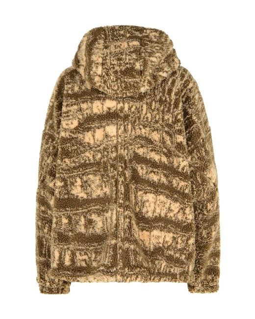 Adidas By Stella McCartney Brown Two-Toned Zipped Fleece Jacket
